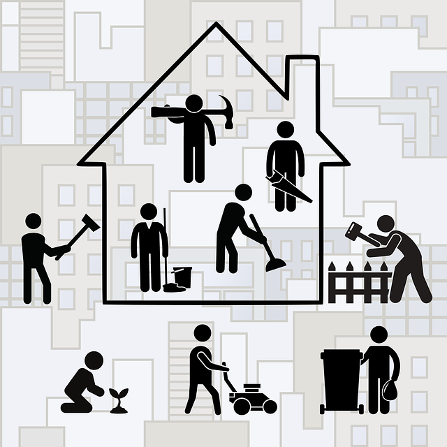 Hausmeister bei der Arbeit